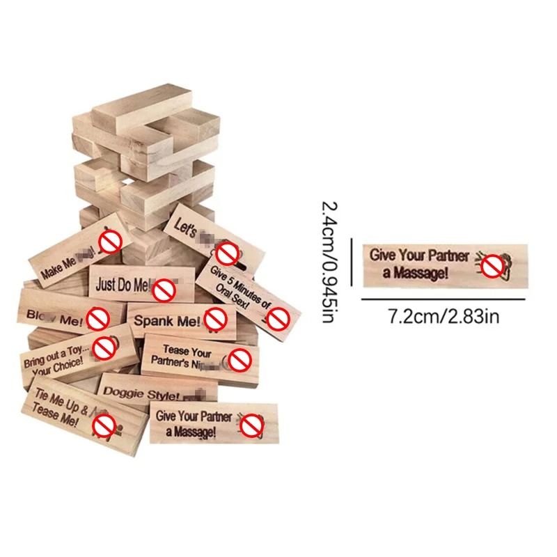 Party Games Ideas For Adults - 48 PCS Block Tower Gra dla