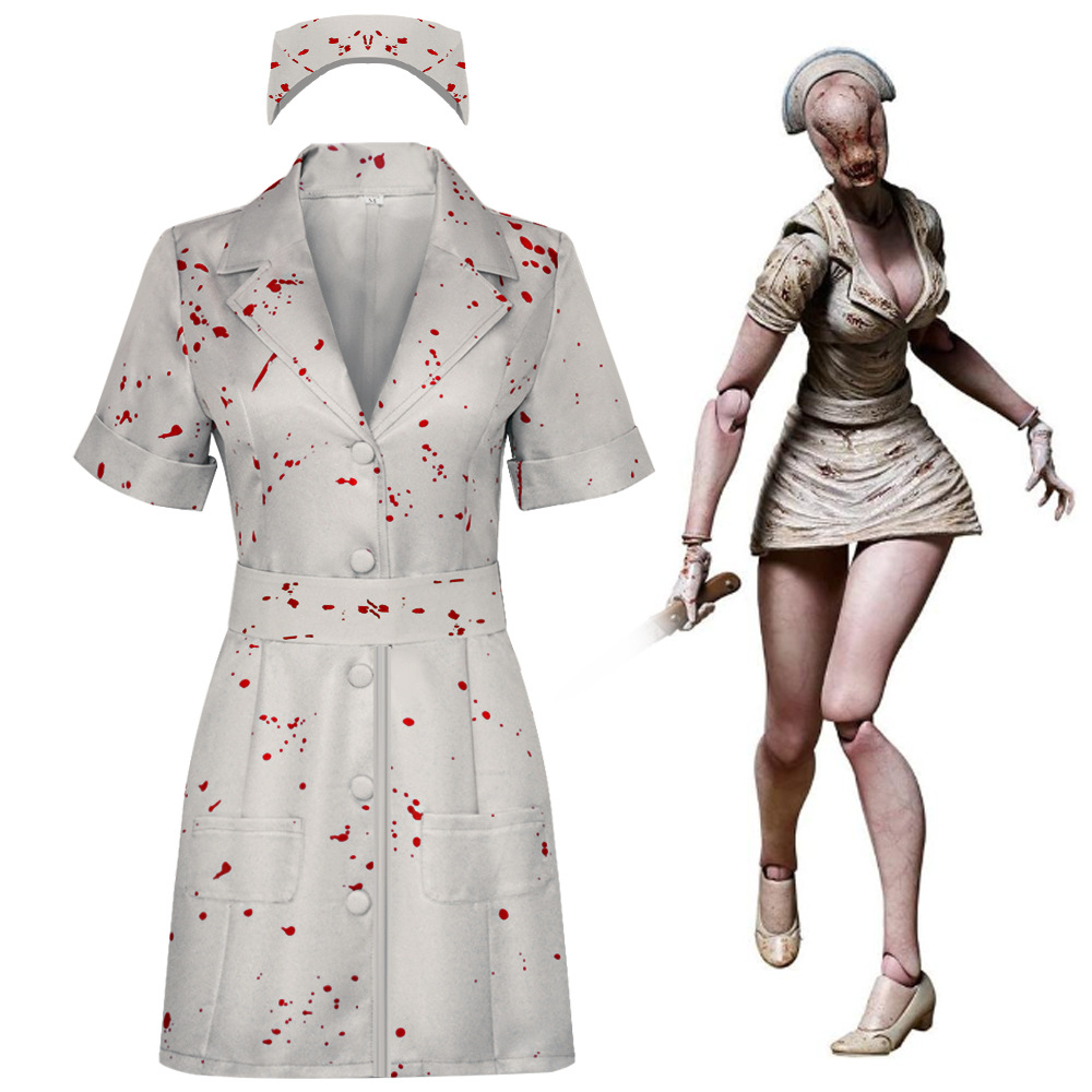 Zombie Party Games For Adults - Kostium Pielęgniarki Silent Hill Cosplay Horror